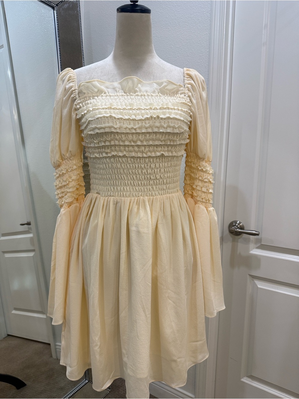 o.p.t Smocked Yellow Mini Dress NWT
